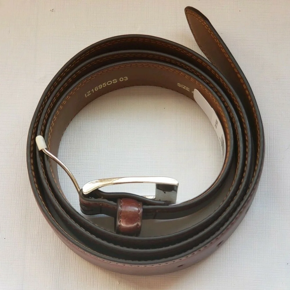Izod Genuine Leather Belt Men's Brown Size 48 New